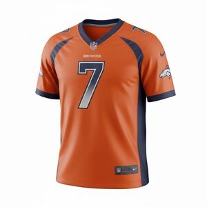 Nike Bronco Elway #7 Jersey Men's Orange and Navy